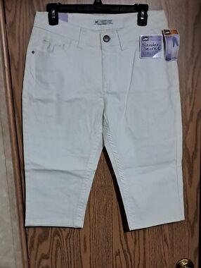 Lee White Slender Secret Stretch Capri Pants Sz 10P